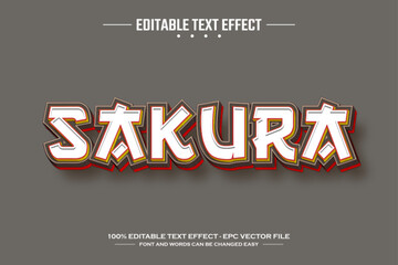 Sakura 3D editable text effect template