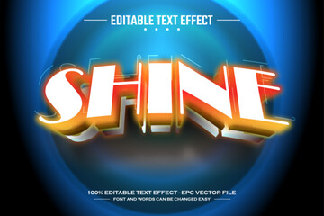Shine 3D editable text effect template