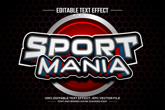Sport mania 3D editable text effect template