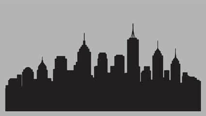 Naklejka premium Cityscape Silhouette Illustration