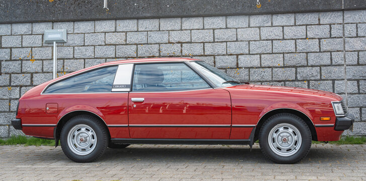 Lelystad, The Netherlands, 15.06.2025, Vintage japanese car Toyota Celica 2000 Liftback XT from 1980 at The National Oldtimer Day