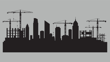 Naklejka premium Cityscape Under Construction