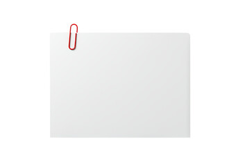 Blank white paper with red paperclip isolated on PNG background template, paper, white, blank, red, paperclip, clip, stationery, office, note, memo, reminder, message, isolated, background, black, cle