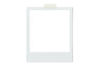 Empty polaroid frame with adhesive tape on PNG background for mockup, polaroid, frame, photo frame, empty, white, isolated, black background, adhesive tape, tape, mockup, template, retro, vintage, ins
