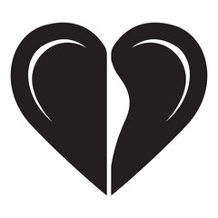 Heart icon vector illustration. Elegant Heart Logo Silhouette for Romantic Design