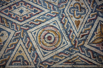 Detail of Roman mosaic in National Museum of Roman Art, Merida