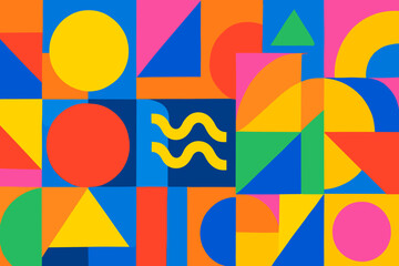 Vivid Geometric Abstract Art Colorful Shapes and Patterns