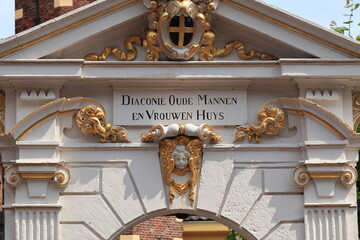Hof van Sonoy Sculpted Entrance Gate Close Up in Alkmaar, Netherlands