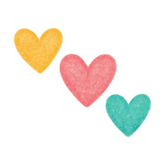 Obraz premium PNG Colorful hearts illustration design.