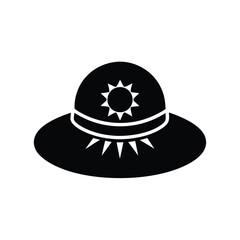 Black and white sun hat vector illustration