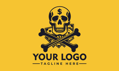 A skull with dollar sign and crossed bones, representing a dangerous financial concept.