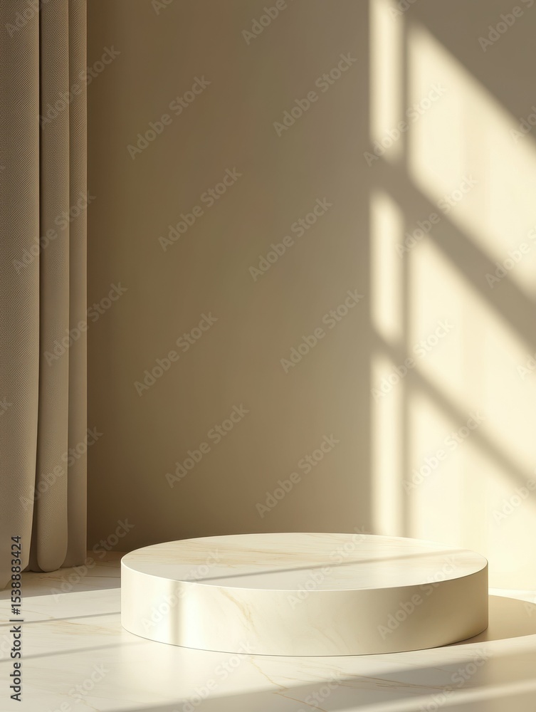 Poster vibrant color image of empty product display podium with minimalist background high detail 8k