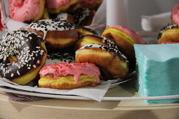 fresh baked donuts on a plate