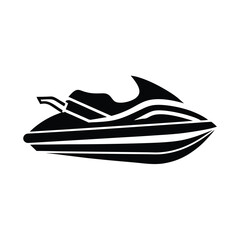 Black and white jet ski vector illustration