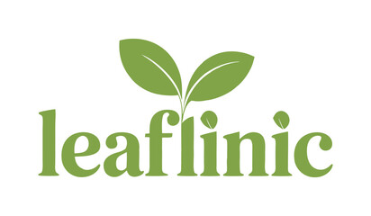 Leaflinic Logo Featuring Two Leaves, a Fresh and Natural Brand Identity