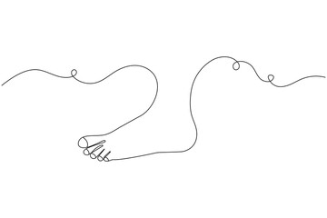 Minimalist foot sole outline drawing
