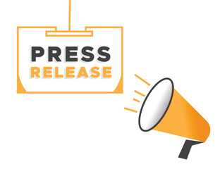 Press release, colorful sign vector banner speech bubble icon illustration design isolated on white background . web graphic template.
