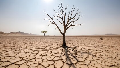 Dramatic drought effects desert landscape environmental crisis dry climate wide shot pollution's impact on nature