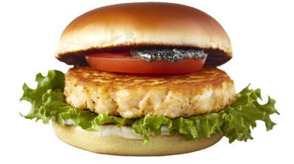 Delicious Crab Cake Burger: Gourmet Seafood Delight menu meal gold tasty lunch fresh dinner