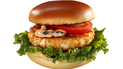 Decadent Crab Cake Burger: Gourmet Seafood Delight menu meal gold lunch tasty dinner eating
