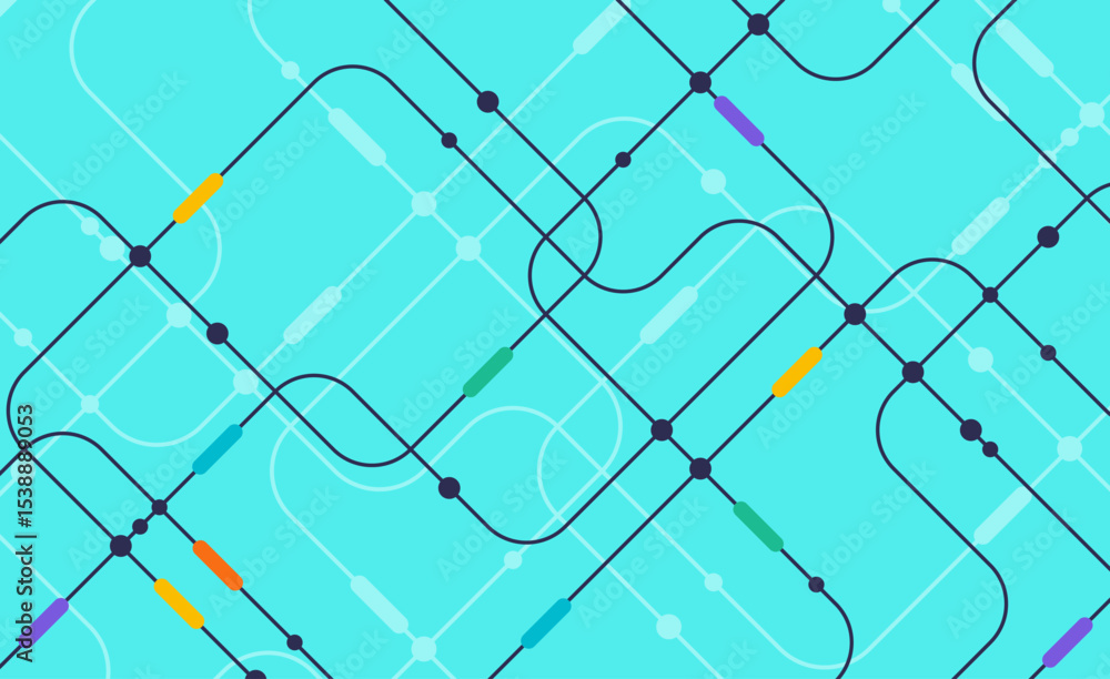 Poster circuit connect lines and dots. network technology and connection concept. decentralized network nod