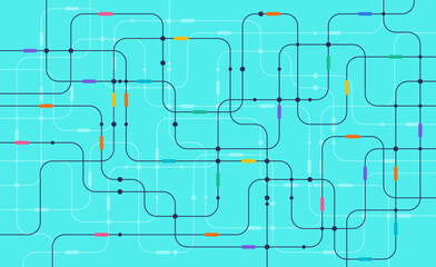 Circuit connect lines and dots. Network technology and Connection concept. Decentralized network nodes connections