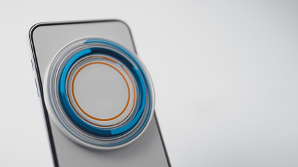 Phone Tech Visual: A sleek, modern smartphone showcases a dynamic technological interface with an artistic display of digital innovation. The image embodies the essence of the mobile age.