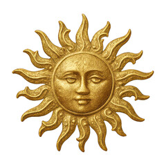 PNG Golden sun face emblem