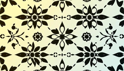 Modern black & white geometric floral seamless vector pattern  Retro hipster style pillow print,  wallpaper,  elegant
