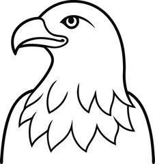 Obraz premium bald eagle head icon line art vector illustration on transparent background