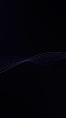 Smooth vertical fiber wave lines flowing on dark background. Abstract elegant tech wave for modern UI, digital art, VJ visuals or stylish design elements. Clean and minimal.