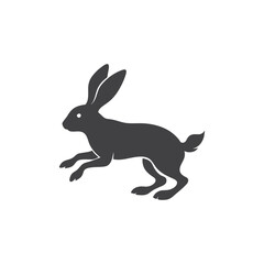 Elegant Silhouette of a Leaping Hare Vector Illustration