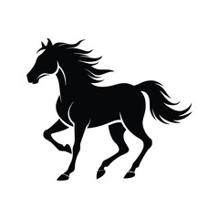 Majestic Horse Silhouette Elegant Equine Artwork, Powerful Stallion Design