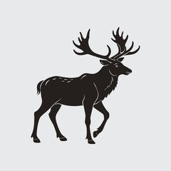Fototapeta premium Majestic Stag Silhouette Elegant Deer Vector Illustration