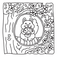 Little Cuddles – Bold and Easy Coloring Pages | Fun & Adorable Designs | Line art vector illustration | Cute and Comfy Coloring Page | Little Cuddles Animal coloring page