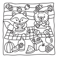 Little Cuddles – Bold and Easy Coloring Pages | Fun & Adorable Designs | Line art vector illustration | Cute and Comfy Coloring Page | Little Cuddles Animal coloring page