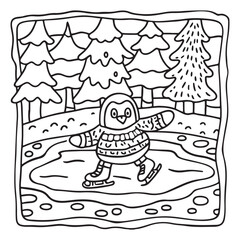 Little Cuddles – Bold and Easy Coloring Pages | Fun & Adorable Designs | Line art vector illustration | Cute and Comfy Coloring Page | Little Cuddles Animal coloring page