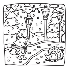 Little Cuddles – Bold and Easy Coloring Pages | Fun & Adorable Designs | Line art vector illustration | Cute and Comfy Coloring Page | Little Cuddles Animal coloring page