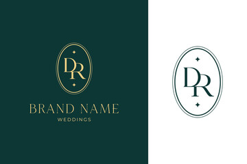 Elegant DR Wedding Monogram Logo and Luxury Wedding Brand Identity