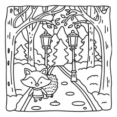Little Cuddles – Bold and Easy Coloring Pages | Fun & Adorable Designs | Line art vector illustration | Cute and Comfy Coloring Page | Little Cuddles Animal coloring page