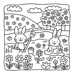 Little Cuddles – Bold and Easy Coloring Pages | Fun & Adorable Designs | Line art vector illustration | Cute and Comfy Coloring Page | Little Cuddles Animal coloring page