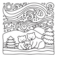 Little Cuddles – Bold and Easy Coloring Pages | Fun & Adorable Designs | Line art vector illustration | Cute and Comfy Coloring Page | Little Cuddles Animal coloring page