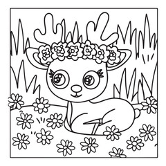 Little Cuddles – Bold and Easy Coloring Pages | Fun & Adorable Designs | Line art vector illustration | Cute and Comfy Coloring Page | Little Cuddles Animal coloring page