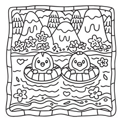 Little Cuddles – Bold and Easy Coloring Pages | Fun & Adorable Designs | Line art vector illustration | Cute and Comfy Coloring Page | Little Cuddles Animal coloring page
