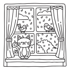 Little Cuddles – Bold and Easy Coloring Pages | Fun & Adorable Designs | Line art vector illustration | Cute and Comfy Coloring Page | Little Cuddles Animal coloring page