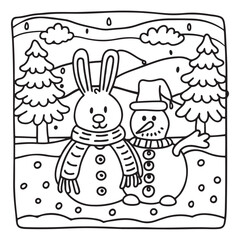 Little Cuddles – Bold and Easy Coloring Pages | Fun & Adorable Designs | Line art vector illustration | Cute and Comfy Coloring Page | Little Cuddles Animal coloring page
