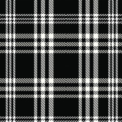 Seamless tartan black and white pattern