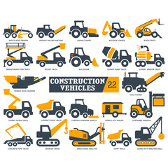 Heavy Engineering and Roadwork Vehicles Vector Pack – 22 Construction Machines