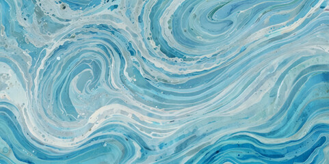 Obraz premium Abstract blue ocean sea surface water wave and curve line background. Vector illustration