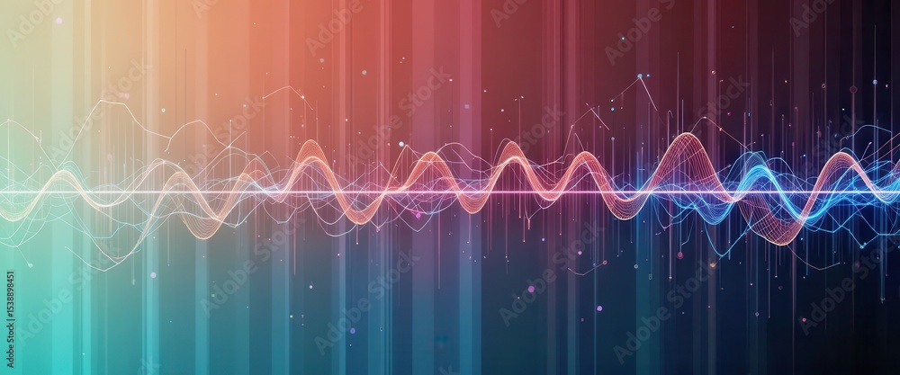 Poster digital wave patterns in vibrant colors for computer display backgrounds